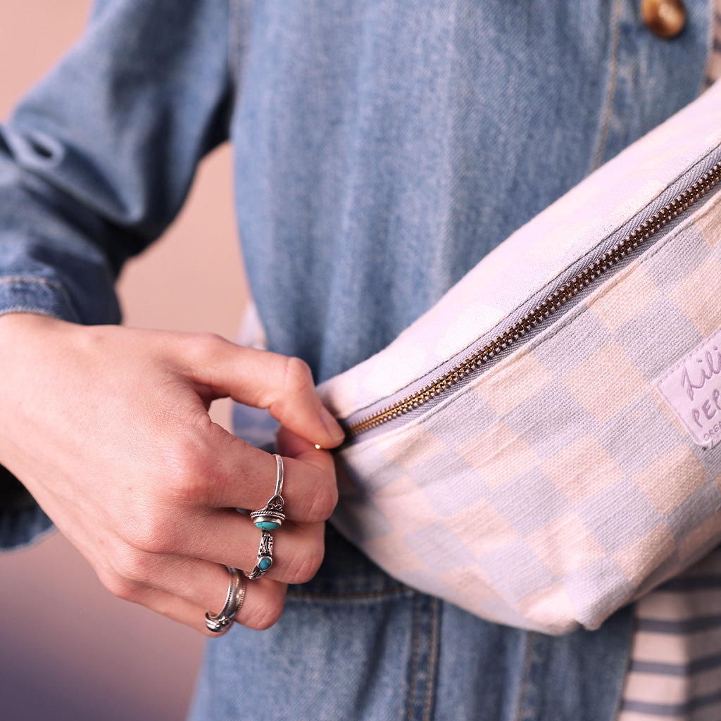 Shoulder bag *Check Light Blue