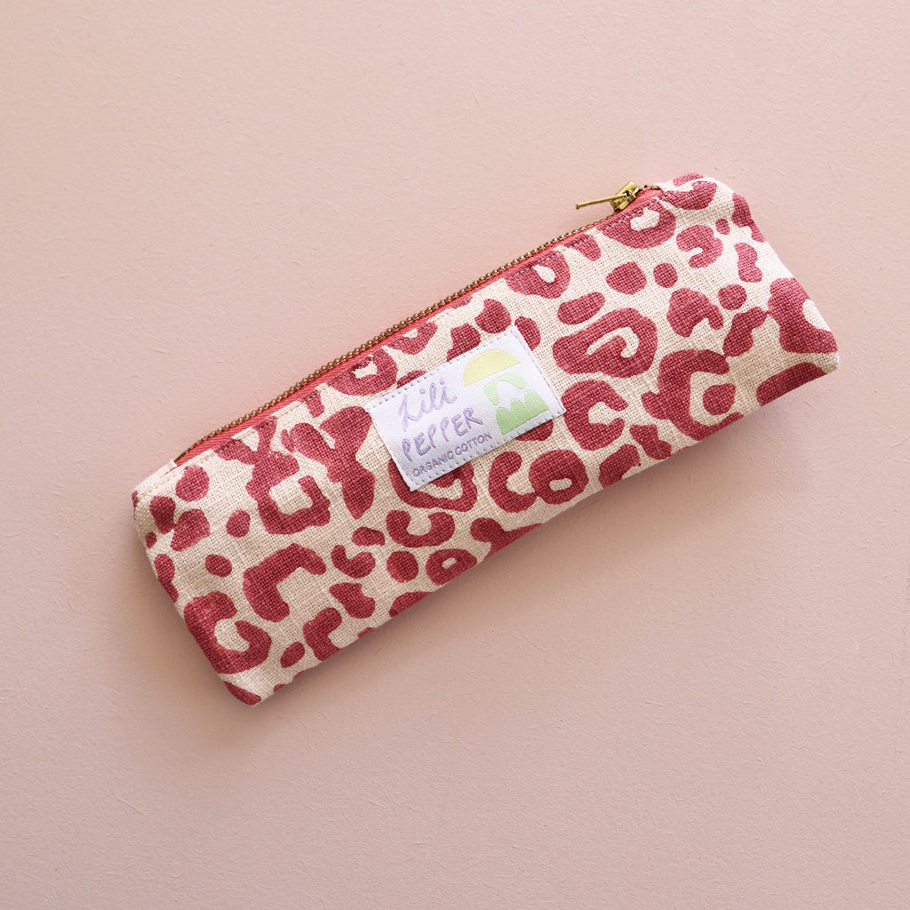 Blockprint Schreibetui  *Leo Pink