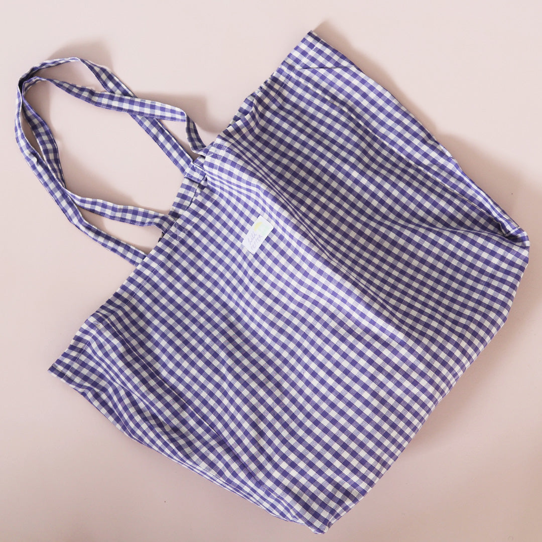 Baumwolltasche *Check Aubergine - Lili Pepper
