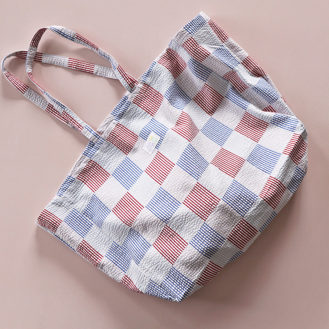 Baumwolltasche *Check Blue Red - Lili Pepper