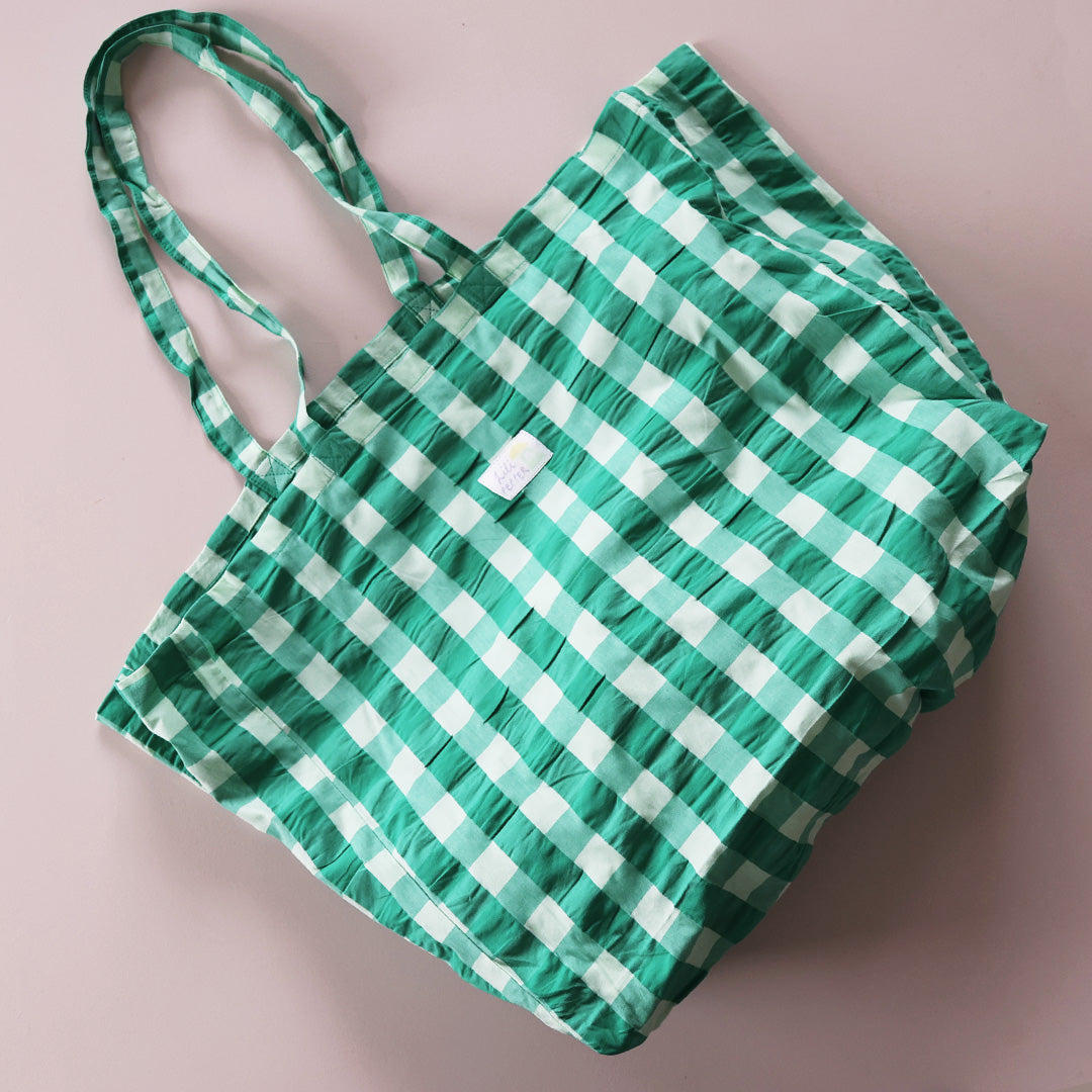 Baumwolltasche *Check Green Big - Lili Pepper