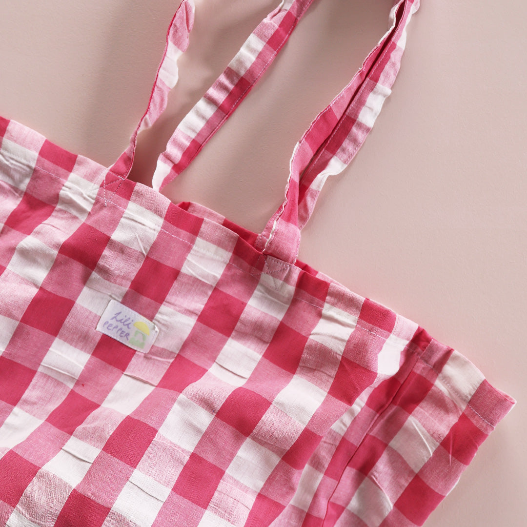 Baumwolltasche *Check Pink - Lili Pepper