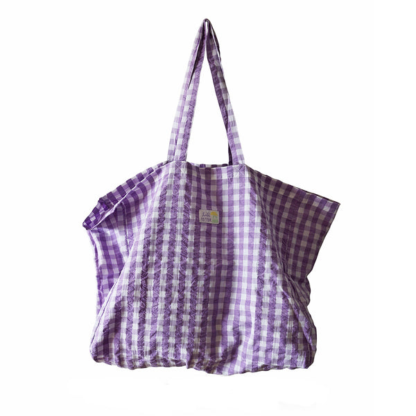 Cotton bag *Check Purple