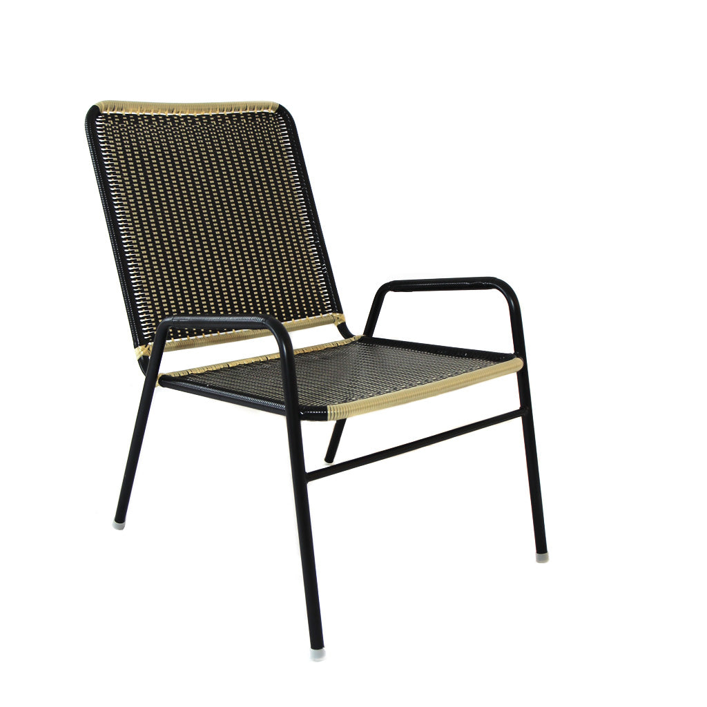 *WOVEN CHAIR GOLD BLACK* Handwoven metal chair