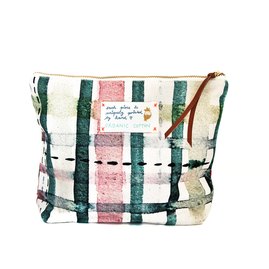 *My green check* Organic Cotton Pouch - Lili Pepper