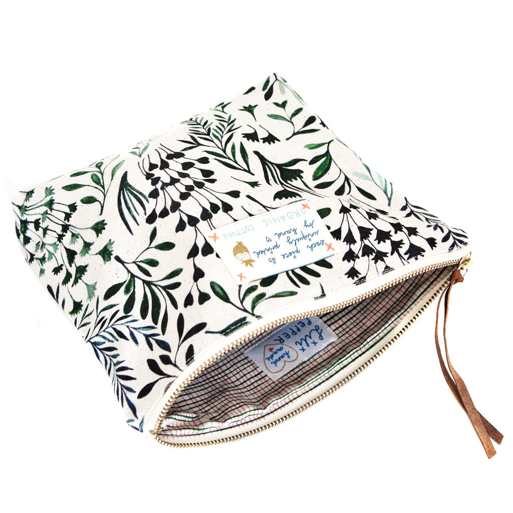 *My Green Leaves* Organic Cotton Pouch - Lili Pepper