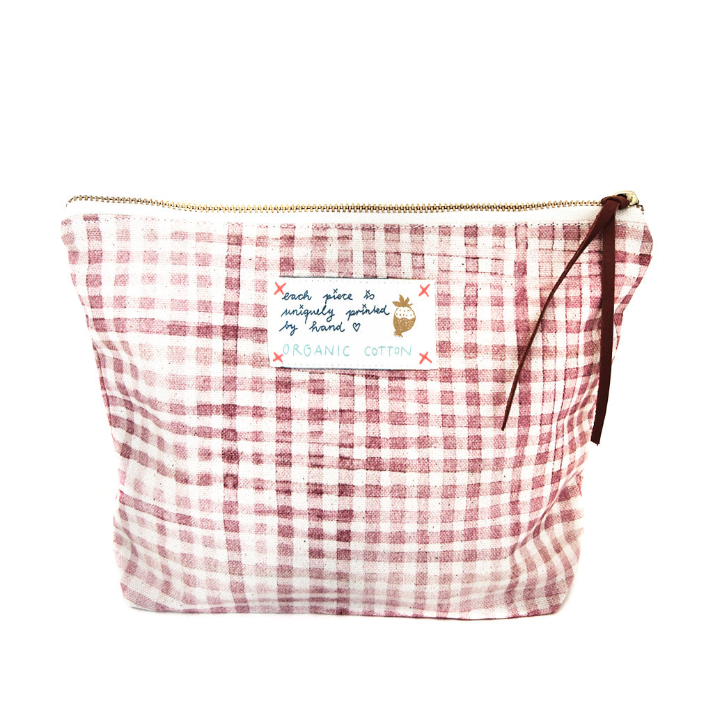 *My Rose Check* Organic Cotton Pouch - Lili Pepper