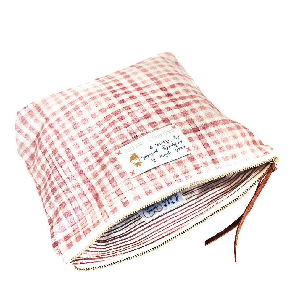 *My Rose Check* Organic Cotton Pouch - Lili Pepper