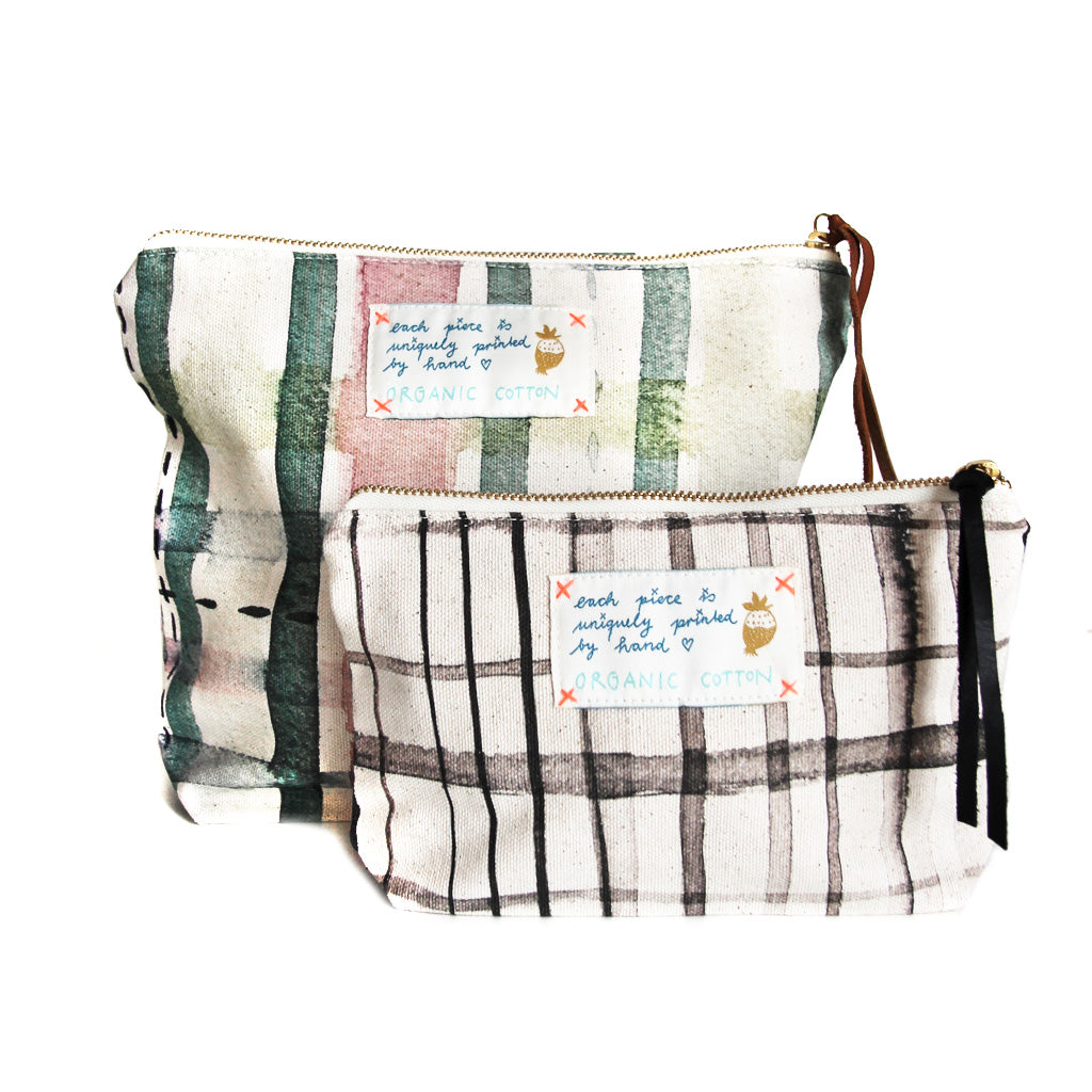 *My Black Check* Organic Cotton Pouch - Lili Pepper