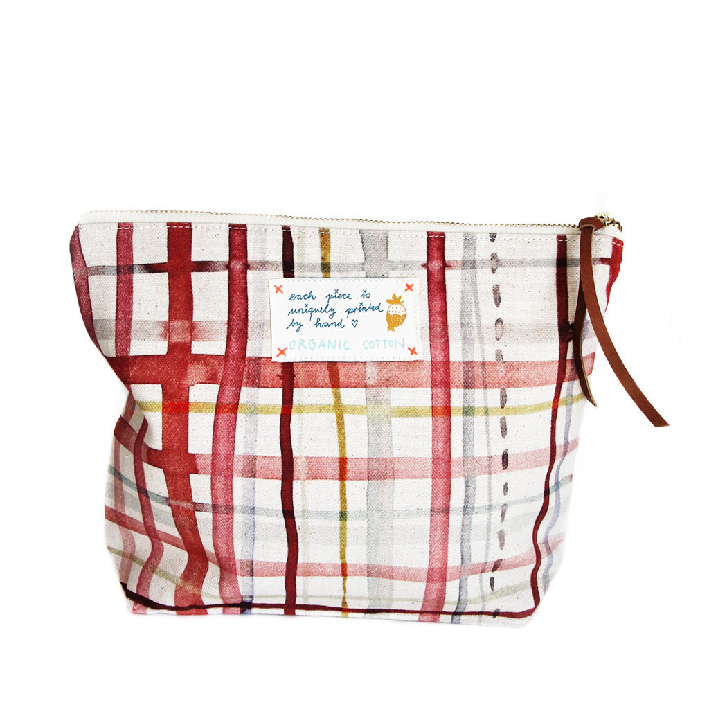 *My Red Check* Organic Cotton Pouch - Lili Pepper