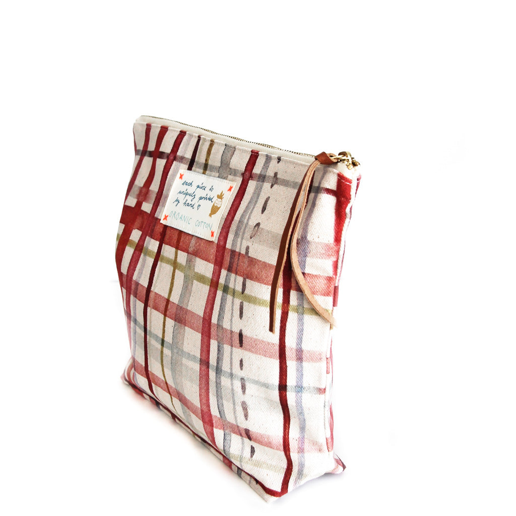 *My Red Check* Organic Cotton Pouch - Lili Pepper