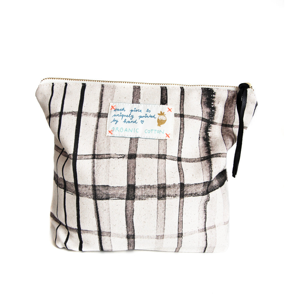 *My Black Check* Organic Cotton Pouch - Lili Pepper