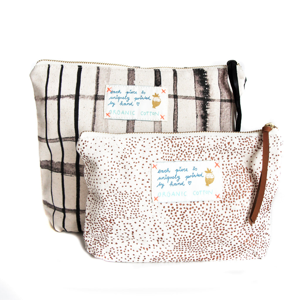 *My Black Check* Organic Cotton Pouch - Lili Pepper